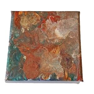 Hand Crafted acrylic pour fluid artwork upcycled wall decor handmade painting